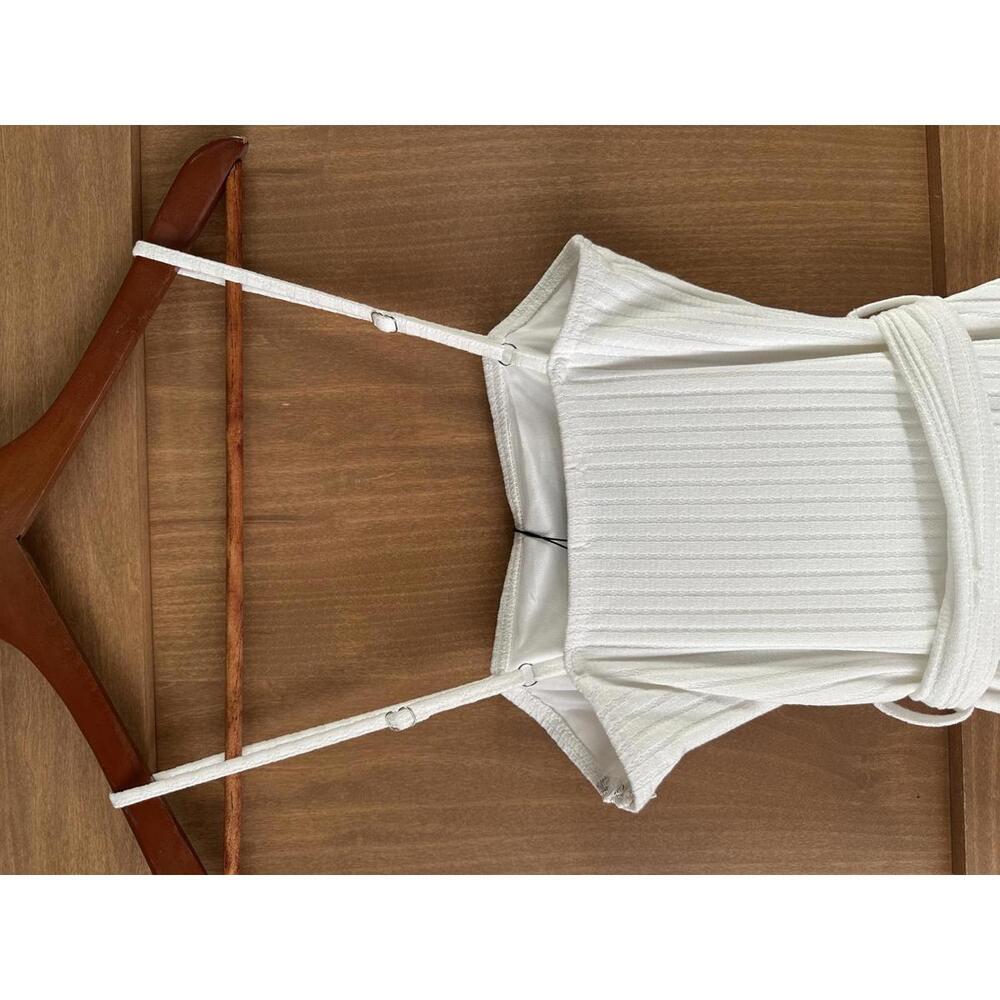 NWT Hello Molly Ways I Loved You Knit Midi Dress White Ribbed Women’s size 4 - Picture 7 of 15
